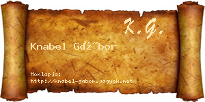 Knabel Gábor névjegykártya